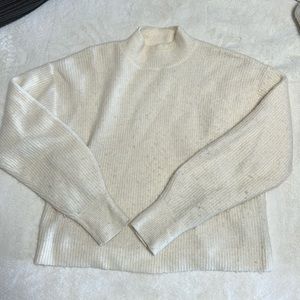 Wool blend mock neck sweater